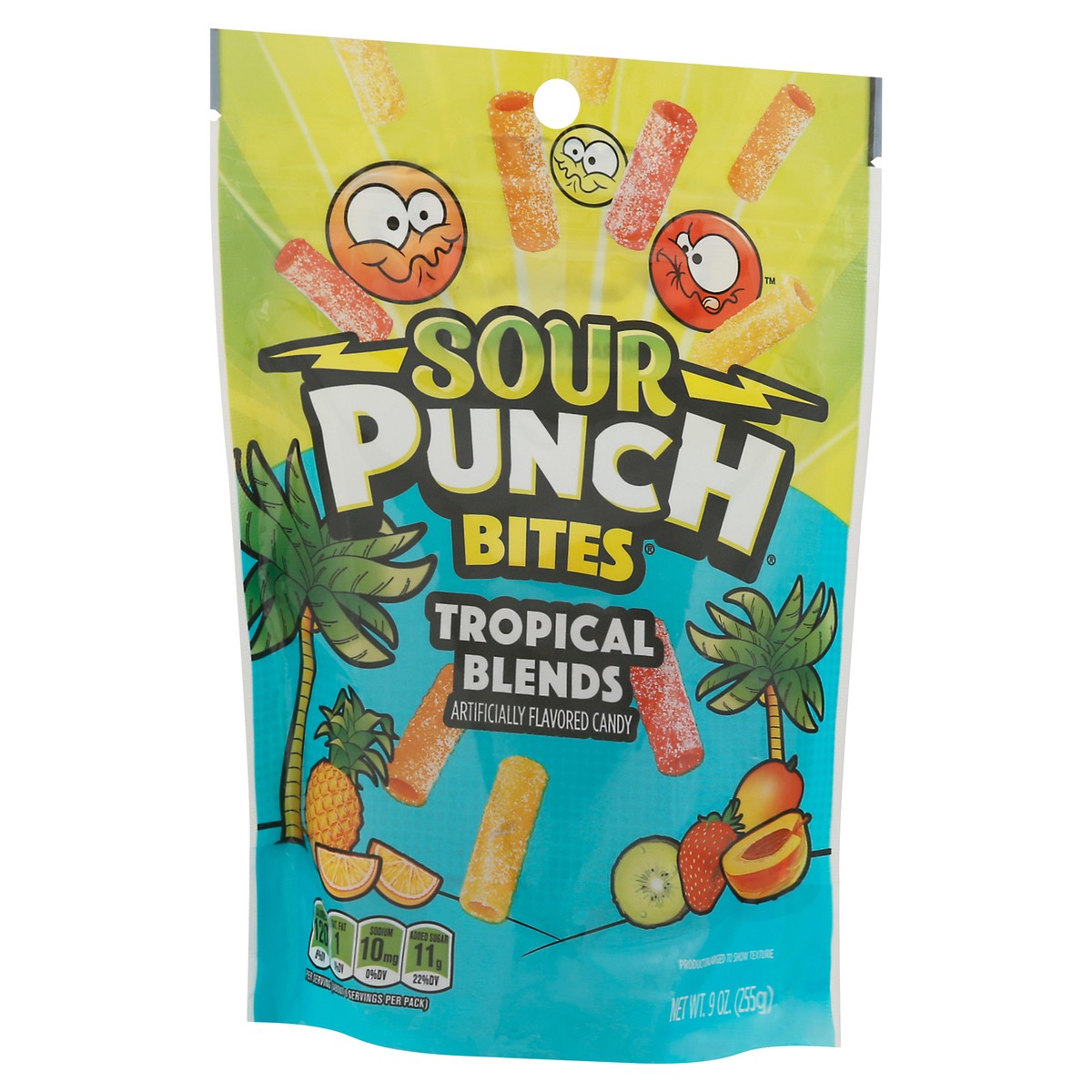 slide 6 of 9, Sour Punch Bites Tropical Flavors, 9oz Bag, 9 oz