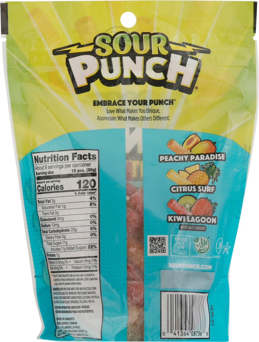 slide 2 of 9, Sour Punch Bites Tropical Flavors, 9oz Bag, 9 oz