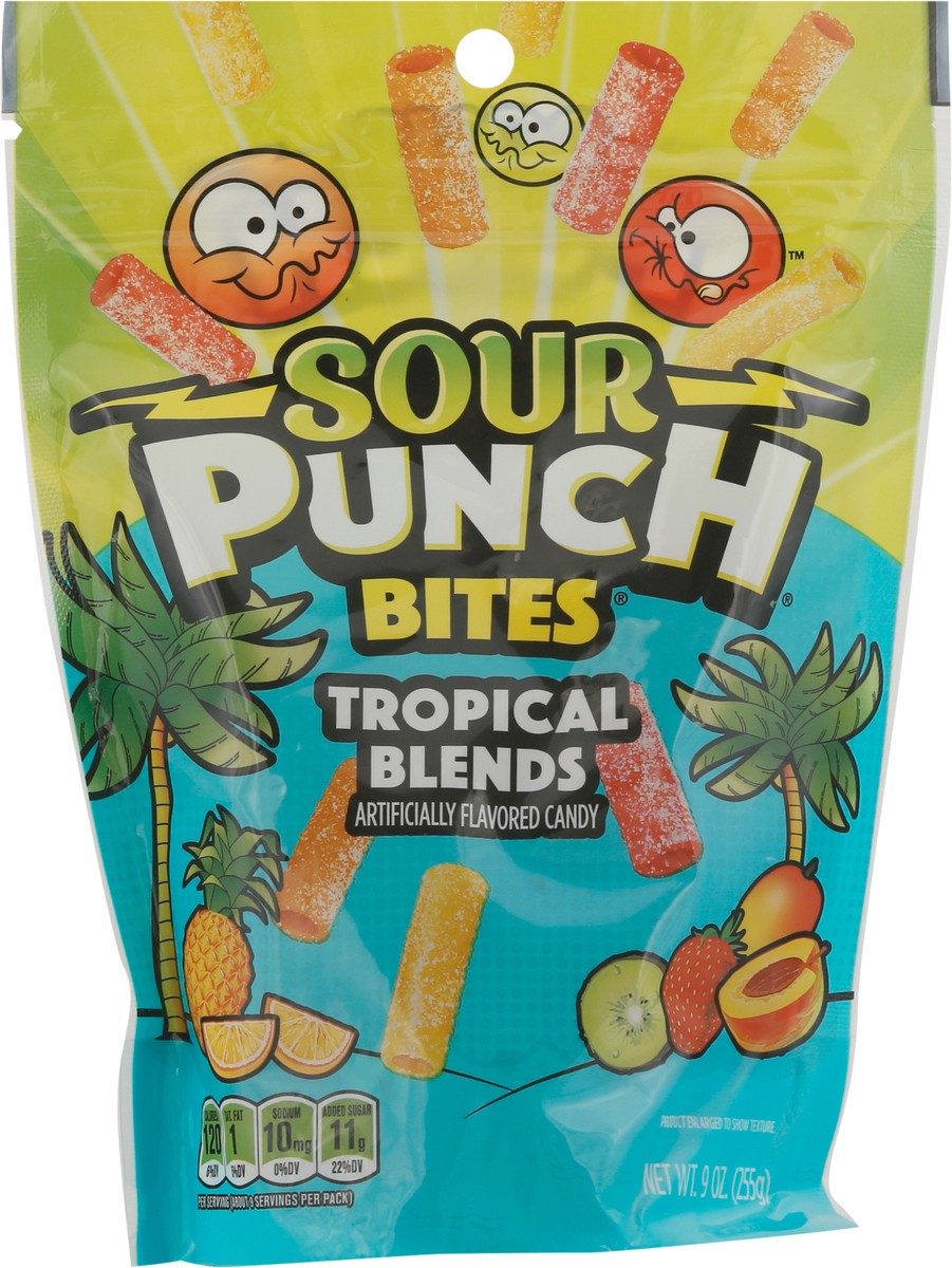 slide 7 of 9, Sour Punch Bites Tropical Flavors, 9oz Bag, 9 oz