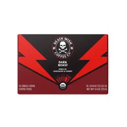 Death Wish Coffee Co. Death Wish Coffee, Organic and Fair Trade, Dark Roast, Single-Serve Coffee Pods, 10 ct