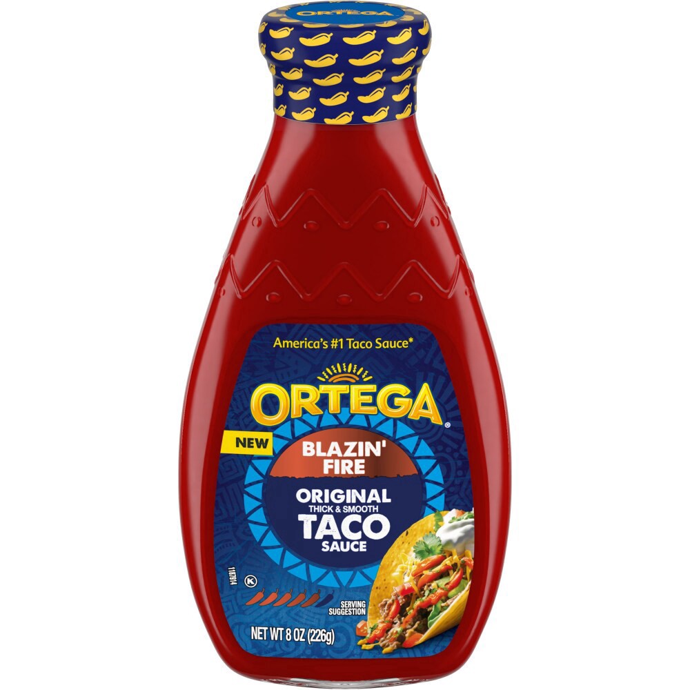 slide 1 of 2, Ortega® Blazin Fire Hot Taco Sauce, 8 oz