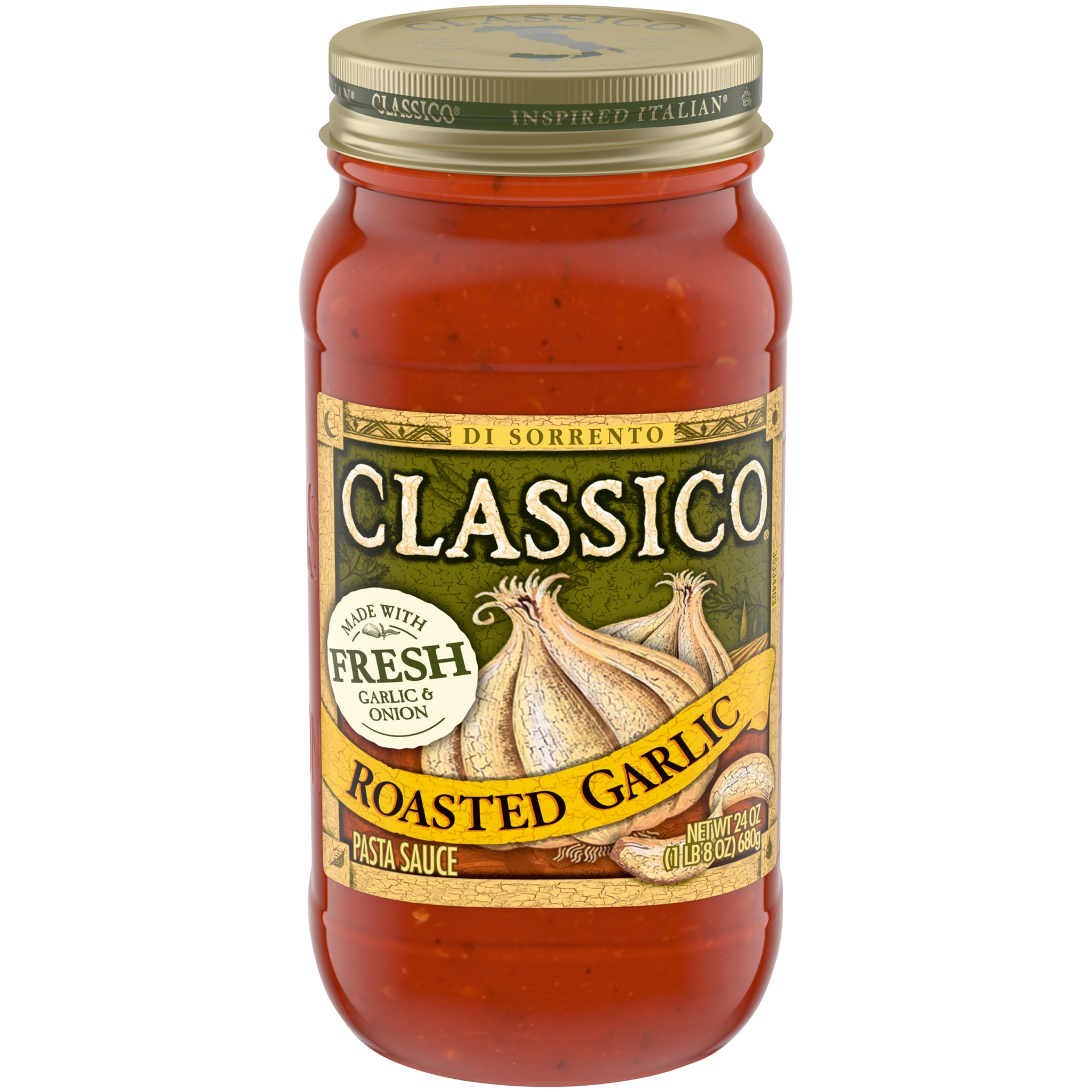 slide 1 of 10, Classico Roasted Garlic Pasta Sauce, 24 oz