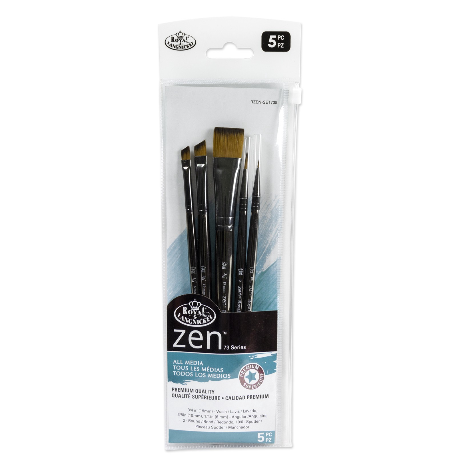 slide 2 of 4, Royal & Langnickel Zen Series 73 Premium Brush Set, 1/4 in