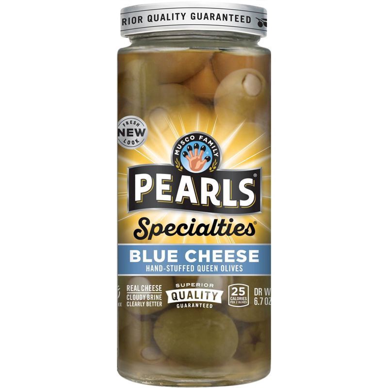 slide 1 of 3, Pearls Specialties Blue Cheese Hand-Stuffed Queen Olives - 6.7oz, 6.7 oz