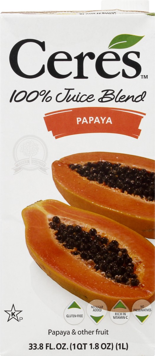 slide 6 of 10, Ceres Papaya 100% Juice Blend 33.8 oz, 1 liter