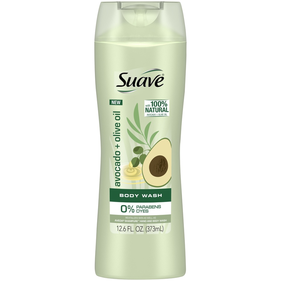 slide 2 of 3, Suave Avocado and Olive Oil Body Wash, 12.6 fl oz