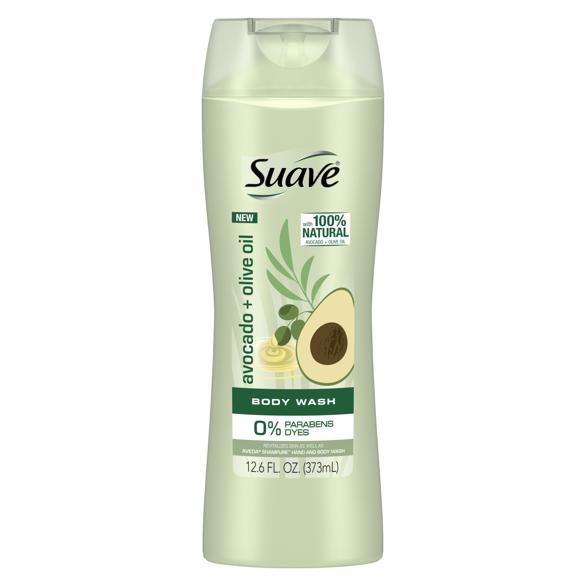 slide 1 of 3, Suave Avocado and Olive Oil Body Wash, 12.6 fl oz