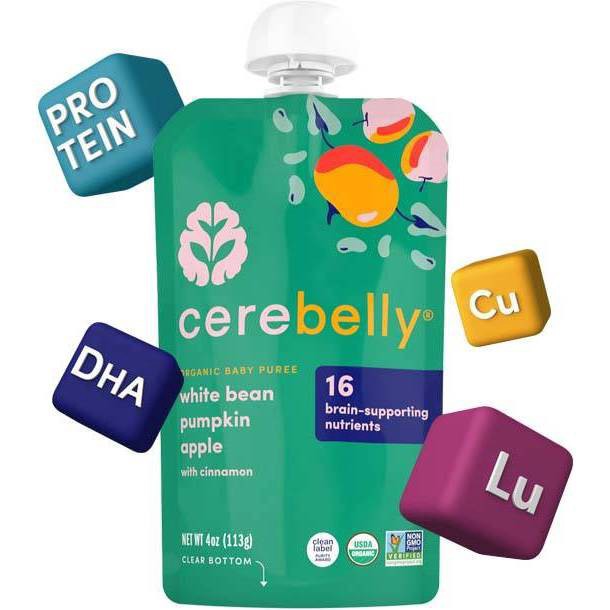 slide 4 of 7, Cerebelly Organic White Bean Pumpkin Apple 4oz/3pk, 3 ct