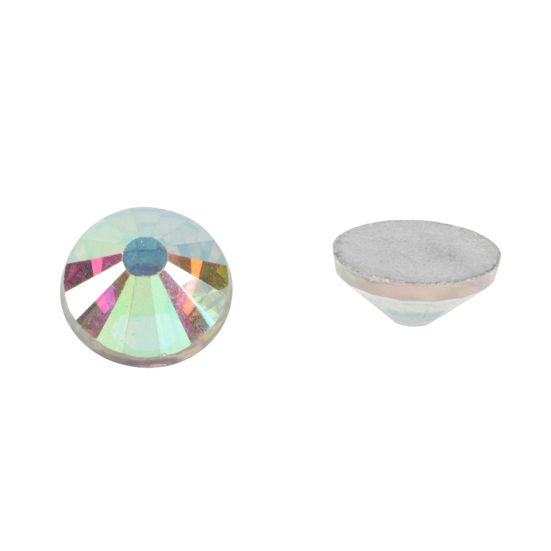 slide 2 of 2, Ss48 Clear Aurora Borealis Round Flatback Glass Rhinestones, 144ct. By Bead Landing, 144 ct