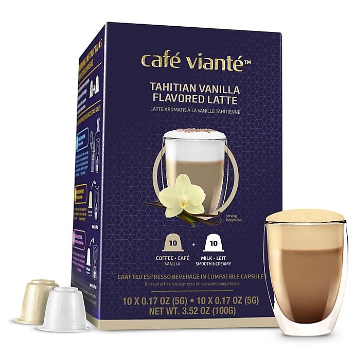 slide 5 of 5, Café Vianté Tahitian Vanilla Latte Nespresso Compatible Capsules, 20 ct