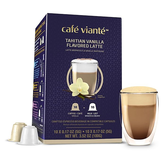 slide 1 of 5, Café Vianté Tahitian Vanilla Latte Nespresso Compatible Capsules, 20 ct