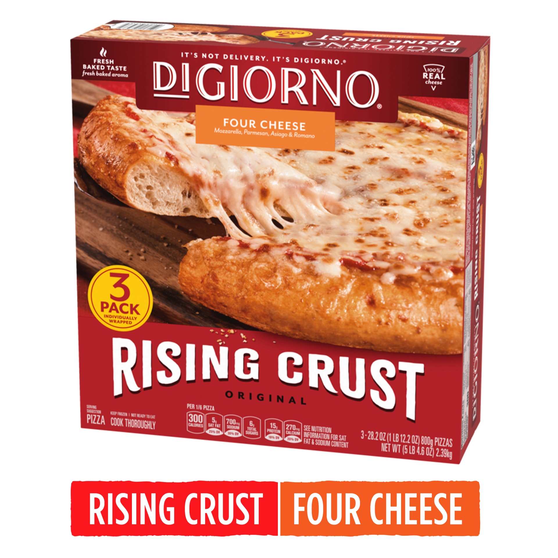 slide 1 of 1, DiGiorno Rising Crust Four Cheese Pizza, 84.6 oz