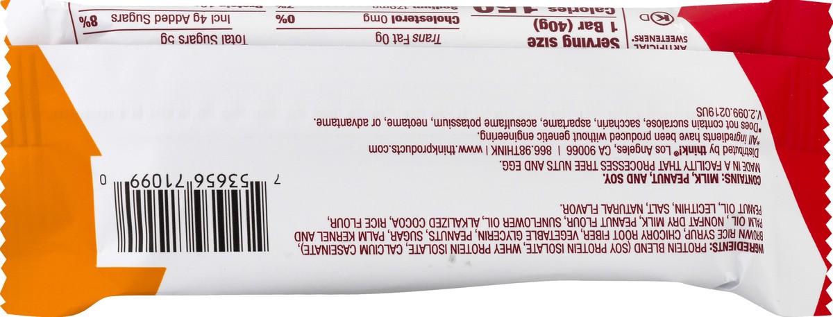 slide 4 of 12, think! Chunky Chocolate Peanut Protein Bar 1.41 oz, 1.41 oz