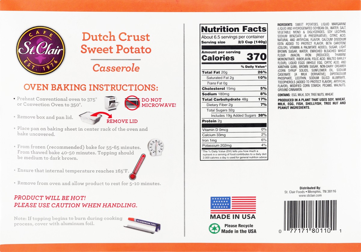 slide 3 of 13, St. Clair Set Clair Sweet Potato Casserole, 2 lb