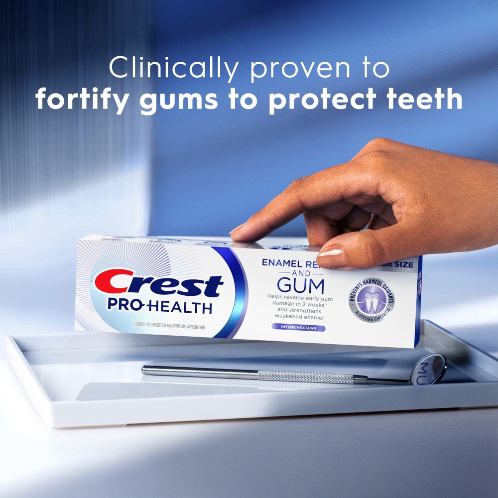 slide 3 of 5, Crest Pro-Health Gum & Enamel Restore Toothpaste 4.8 oz Anticavity, Antibacterial Flouride Toothpaste, Clinically Proven, Gum, Sensitivity, and Enamel Protection, 4.8 oz