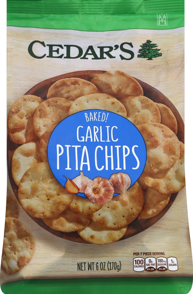 slide 2 of 6, Cedar's Garlic Pita Chips, 6 oz