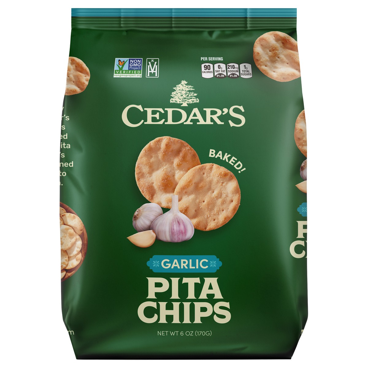 slide 1 of 6, Cedar's Garlic Pita Chips, 6 oz