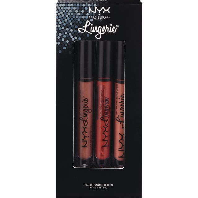 slide 1 of 1, NYX Professional Makeup Lingerie 3Pc Lip Liq Set01, 1 ct