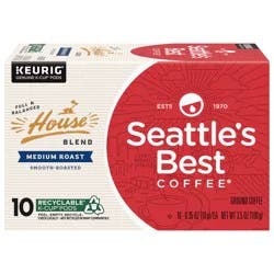 Seattle's Best Coffee K-Cup Pods Medium Roast Ground House Blend Coffee - 10 ct