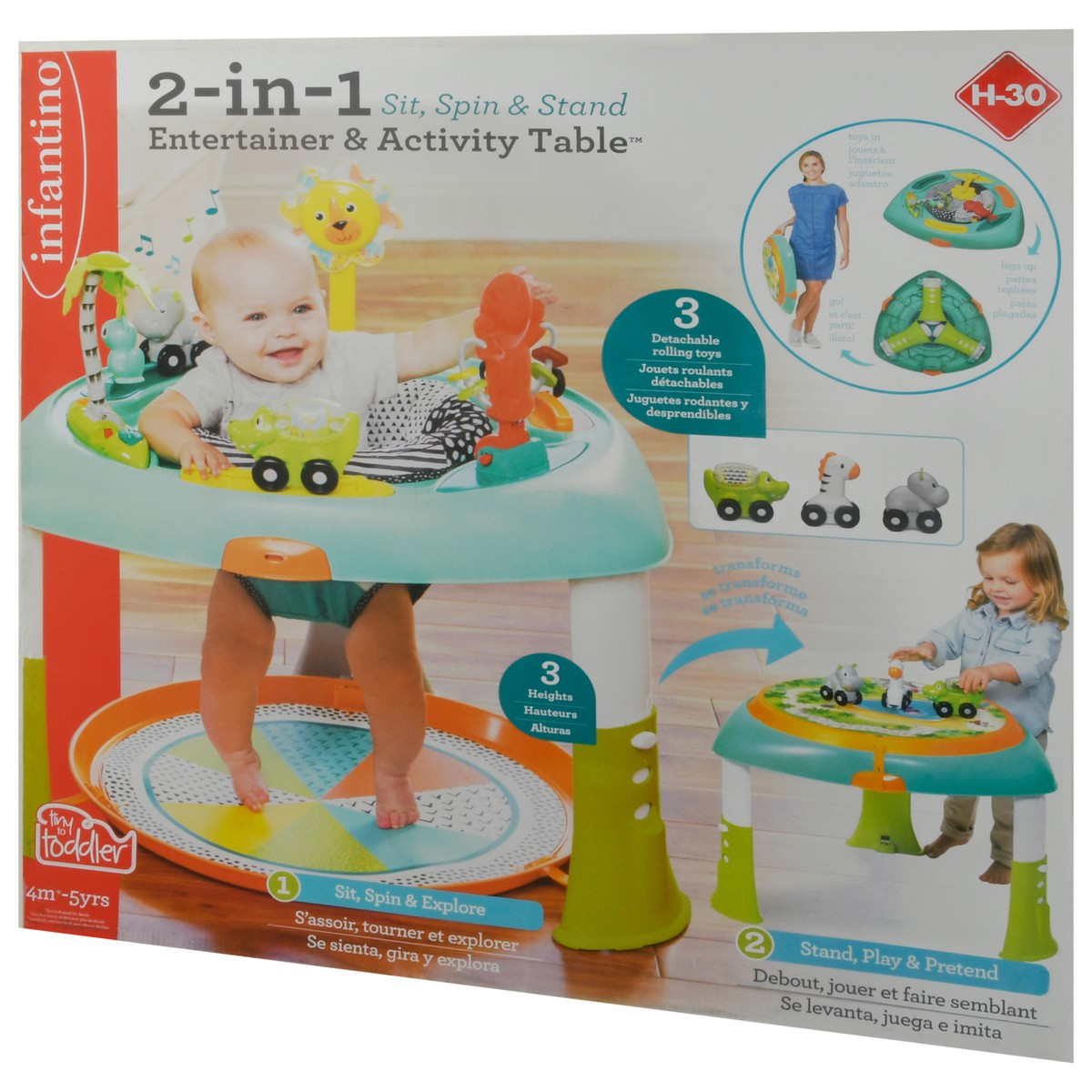 slide 5 of 9, Infantino 4 Months-5 Years Tiny to Toddler Spin & Stand 2-in-1 Sit Entertainer & Activity Table 1 ea, 1 ct