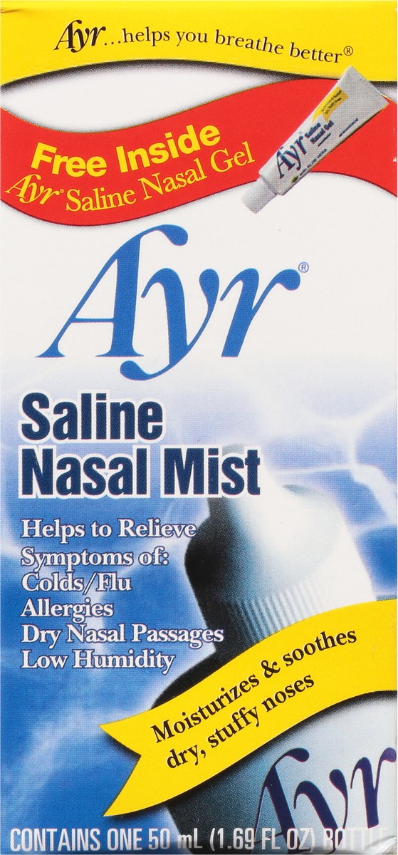 slide 5 of 9, Ayr Saline Nasal Mist 1.69 fl oz, 1.69 fl oz