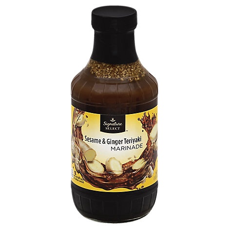 slide 1 of 1, Signature Select Marinade Sesame & Ginger Teriyaki, 21 oz