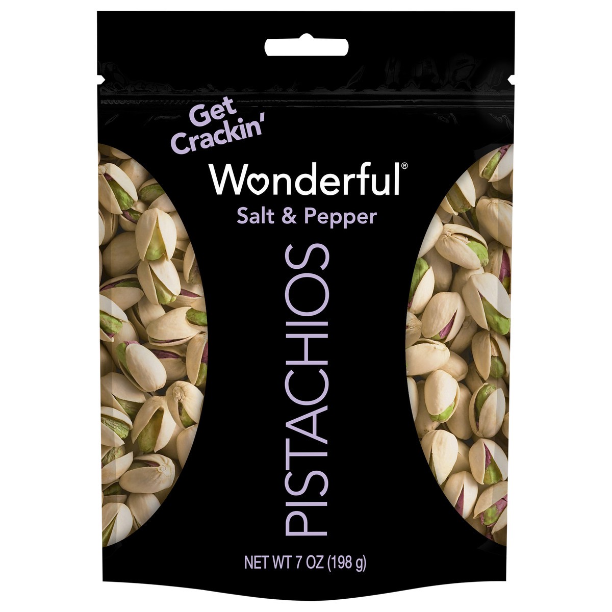 slide 1 of 6, Wonderful Pistachios, In Shell Salt & Pepper Flavored Nuts, 7 Ounce Bag, 7 oz