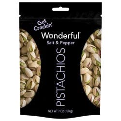 Wonderful Pistachios, In Shell Salt & Pepper Flavored Nuts, 7 Ounce Bag