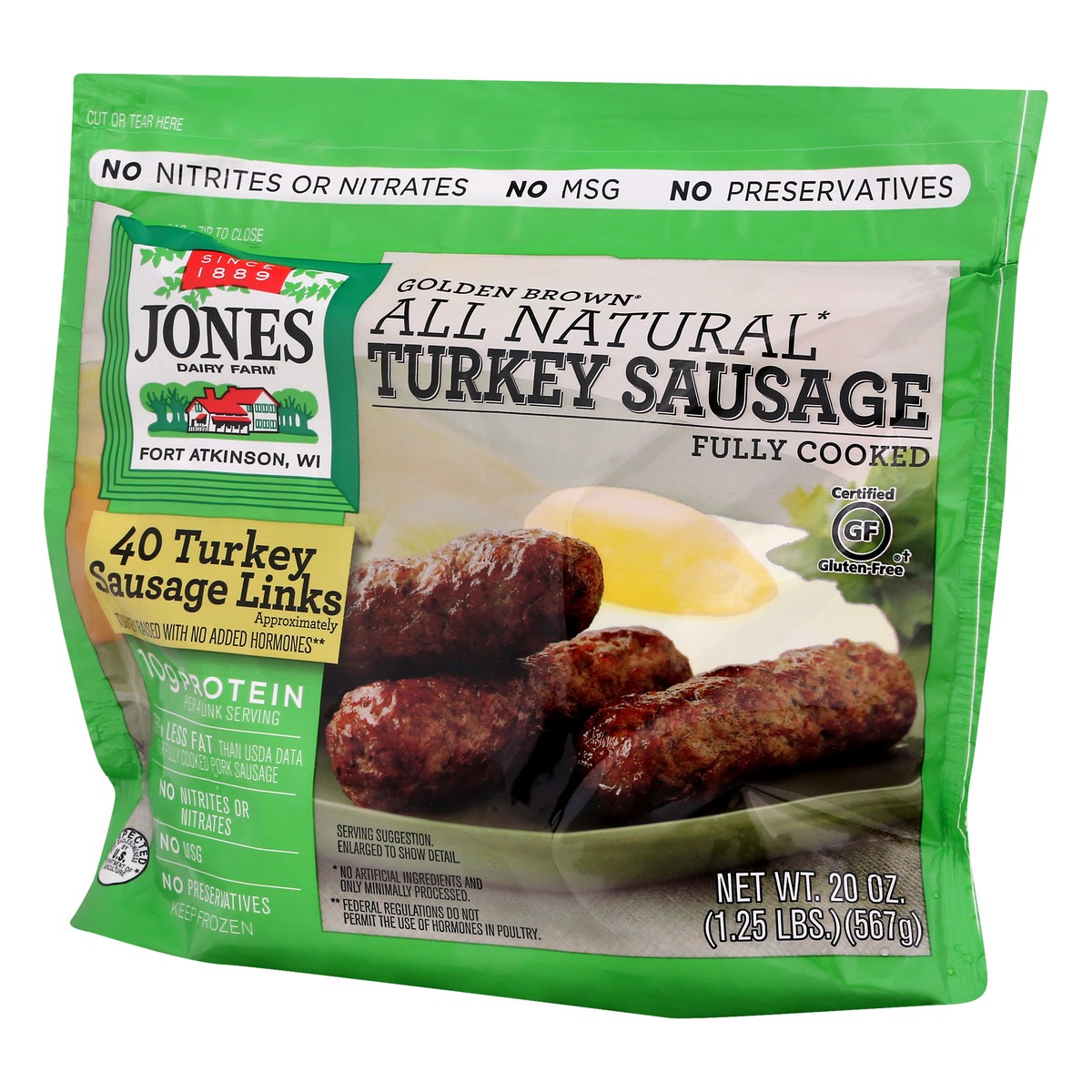 slide 12 of 13, Jones Dairy Farm Golden Brown Turkey Sausage Links 40 ea, 40 ct