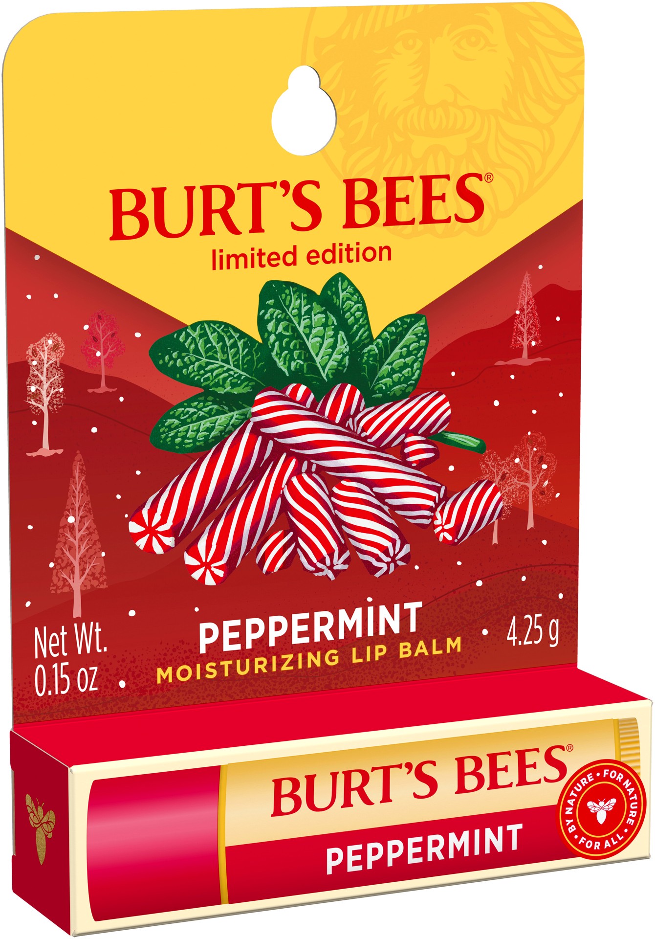 slide 2 of 5, Burt's Bees Peppermint Moisturizing Lip Balm, Natural Origin Lip Care, 1 Tube, 0.15 oz., 1 ct