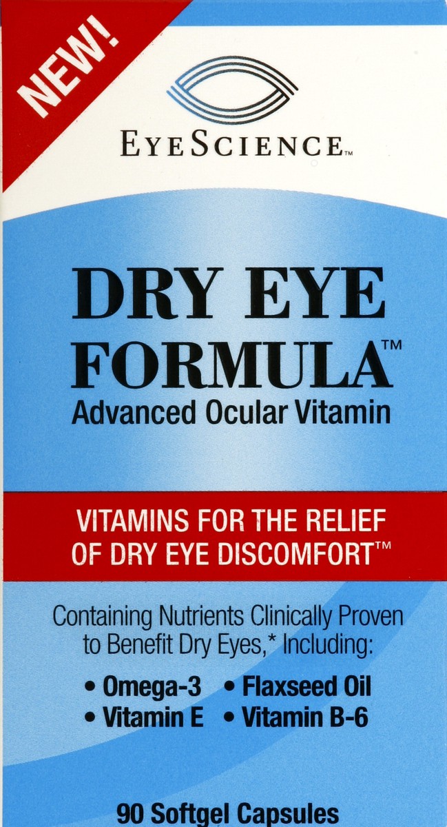 slide 4 of 4, EyeScience Dry Eye Formula Softgels Advanced Ocular Vitamin 90 ea, 90 ct