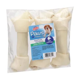 Paws Happy Life 6" Plain Flavor Beefhide Bones