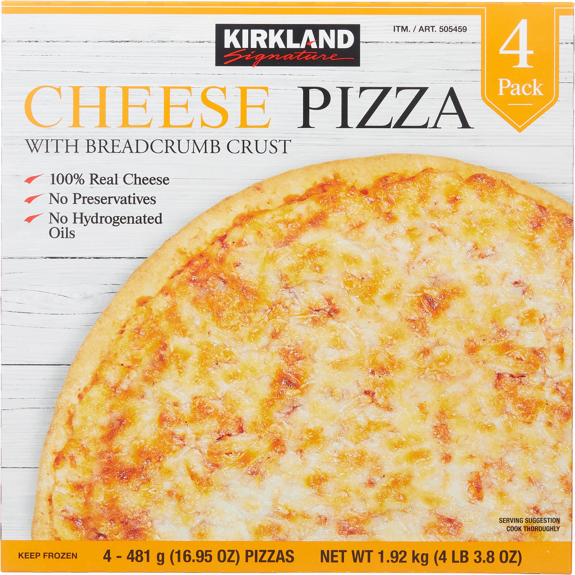 slide 1 of 3, Kirkland Signature Frozen Cheese Pizza, 4 ct
