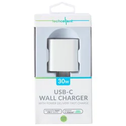Techcellent 30W USB-C Power Delivery Quick Charge Wall Charger, White