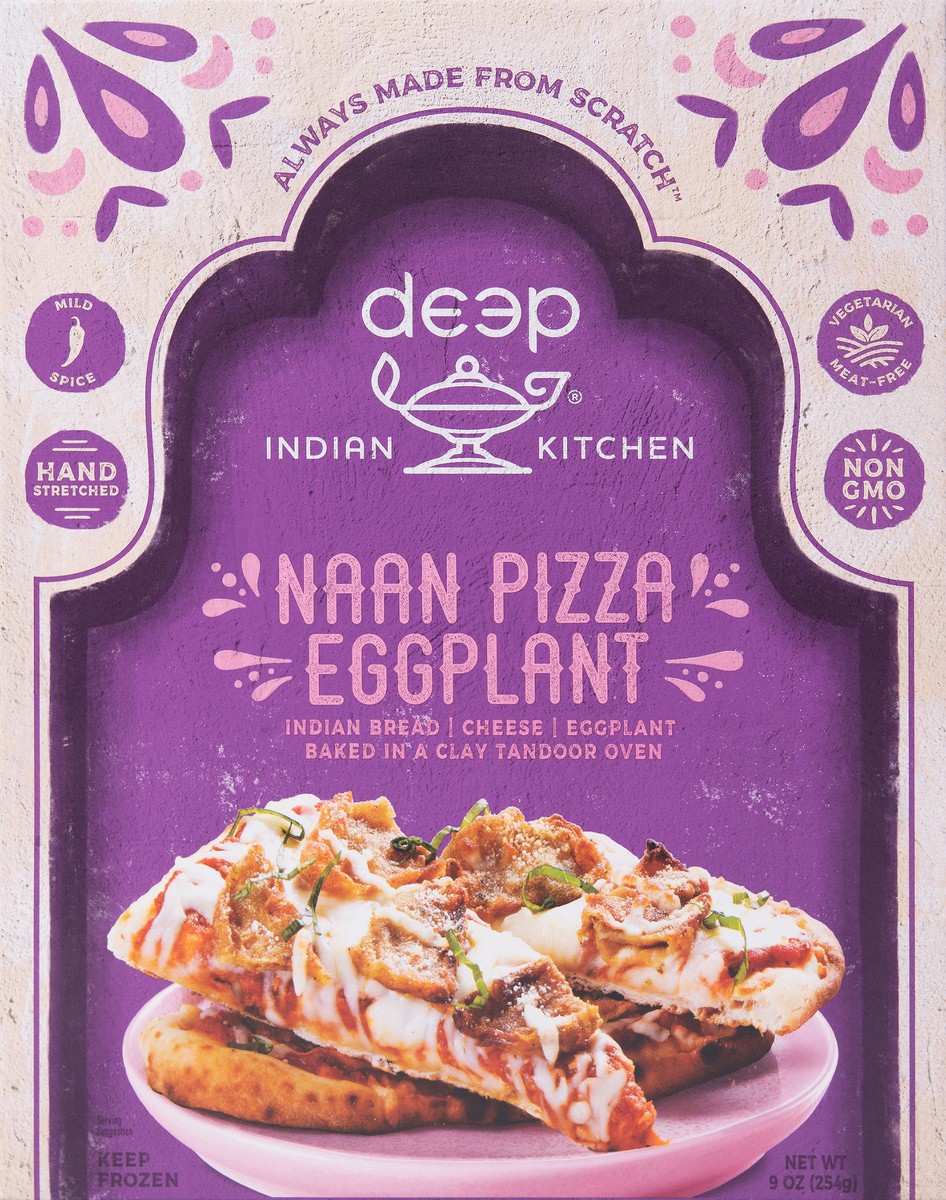 slide 3 of 7, Deep Indian Kitchen Eggplant Naan Pizza, 8.4 oz