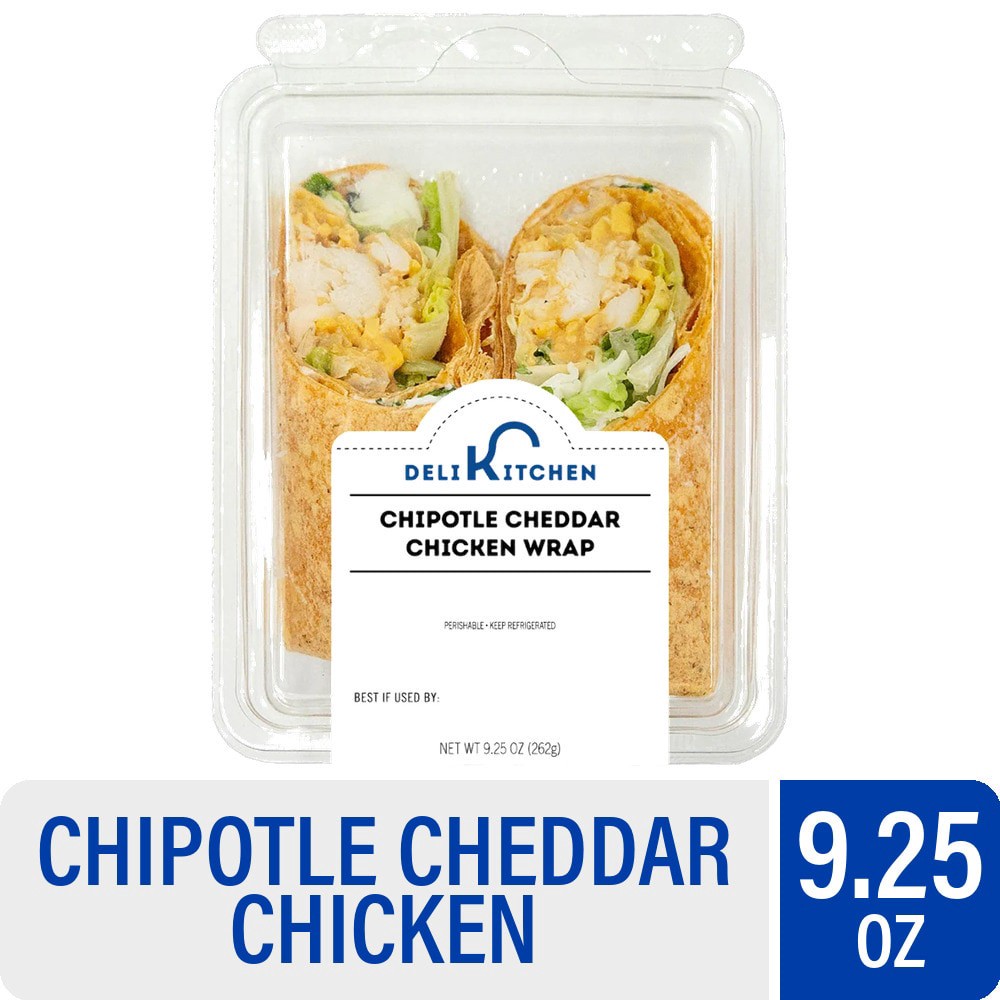 slide 1 of 3, Deli Kitchen Chipotle Cheddar Chicken Wrap, 9.25 oz