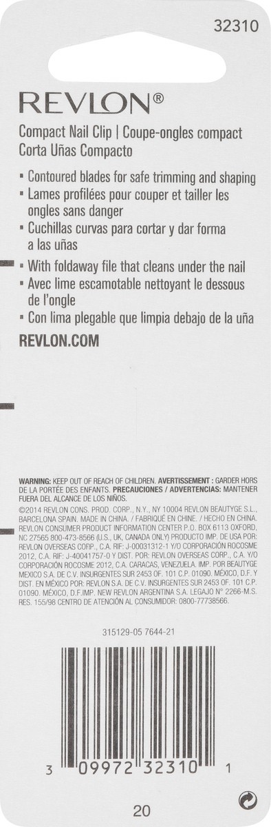 slide 3 of 9, Revlon Compact Nail Clip 1 ea, 1 ct