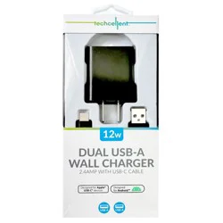 Techcellent 2.4amp Wall Charge With Lightning Cable, White