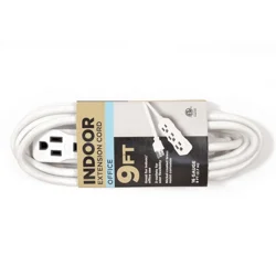 Meijer 3 Outlet Indoor Cord, White, 1 Ct