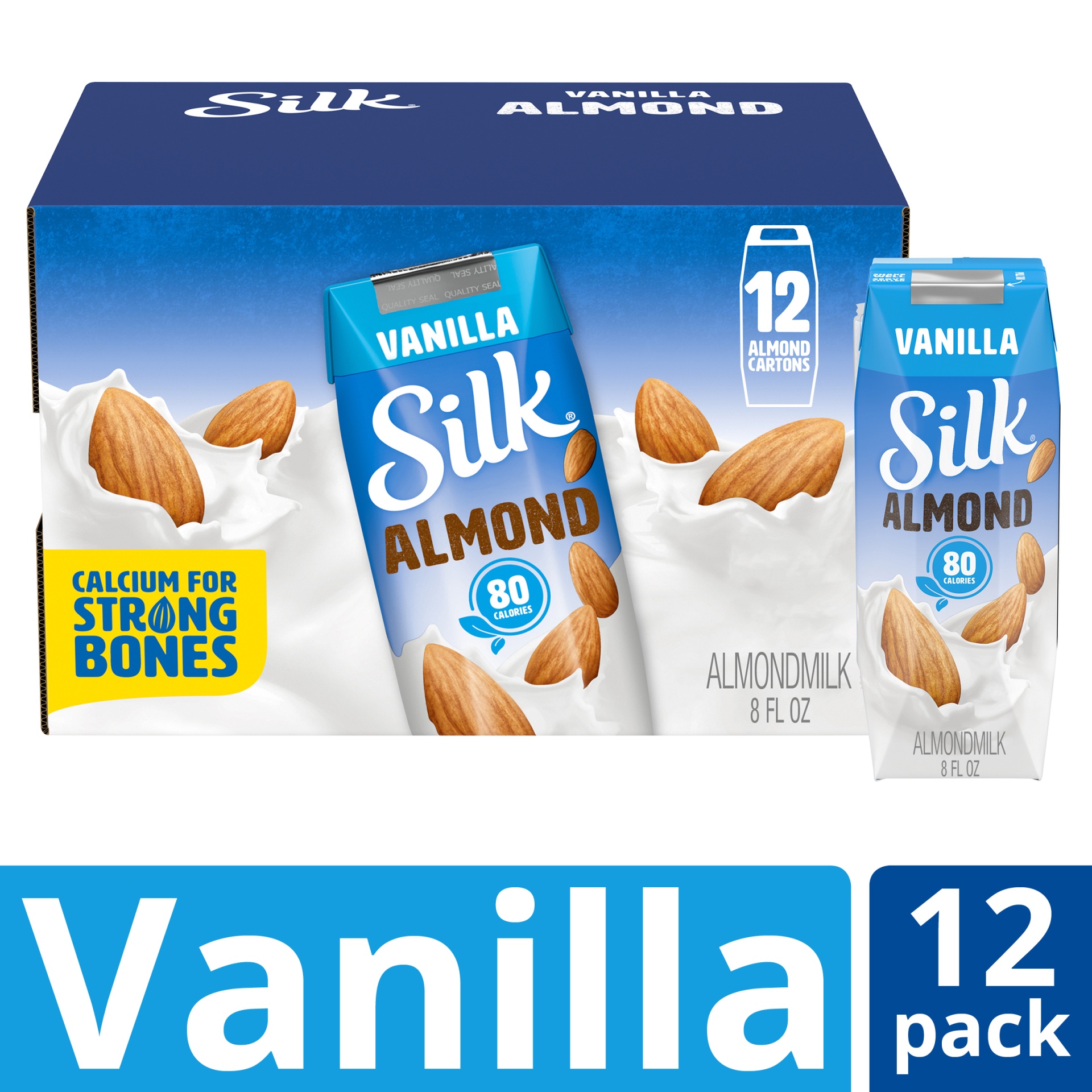 slide 1 of 7, Silk Shelf-Stable Vanilla Almond Milk Singles, 8 fl oz