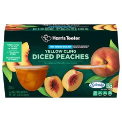 Harris Teeter Fruit Cups - Diced Peaches - No Sugar Added - 15.2 oz