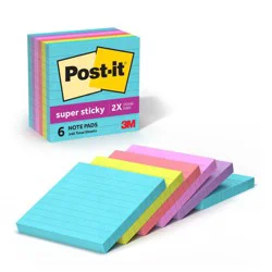Post-it Super Sticky Notes, Miami, Lined Pads