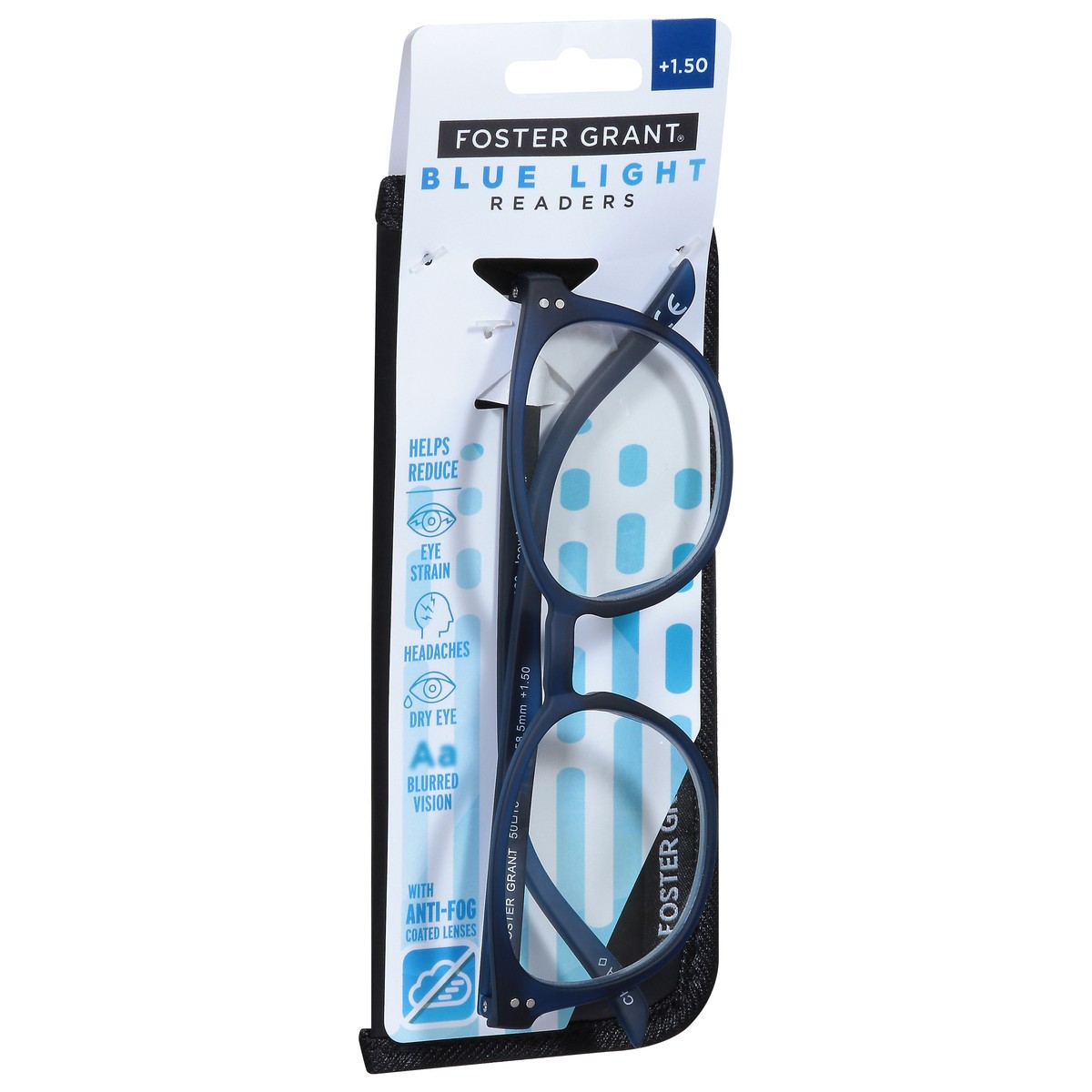 slide 6 of 11, Foster Grant +1.50 Joey NVY BLAF Blue Light Readers 1 ea, 1 ct