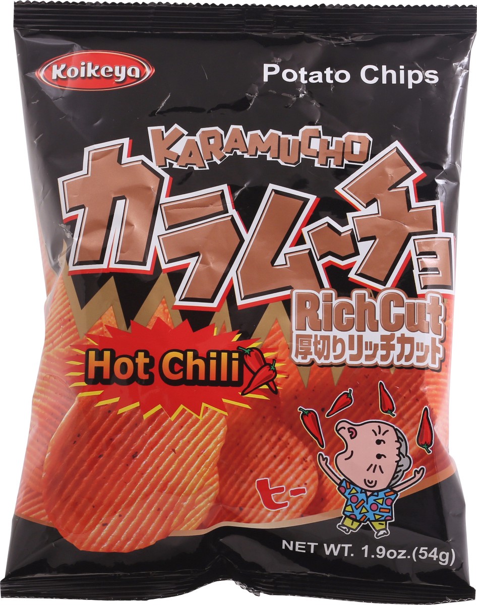 slide 10 of 13, Koikeya Karamucho Hot Chili Potato Chips 1.9 oz Bag, 1.9 oz