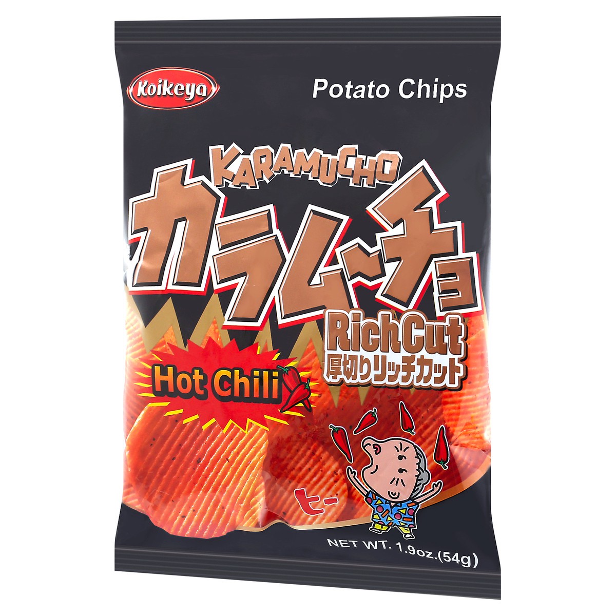 slide 3 of 13, Koikeya Karamucho Hot Chili Potato Chips 1.9 oz Bag, 1.9 oz