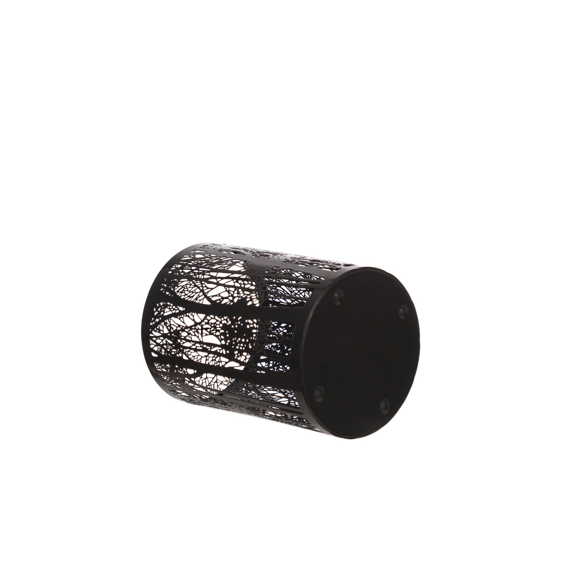 slide 2 of 3, 7" Black Winter Forest Metal Hurricane Pillar Candle Holder By Ashland, 5 in x 5 in x 7 in