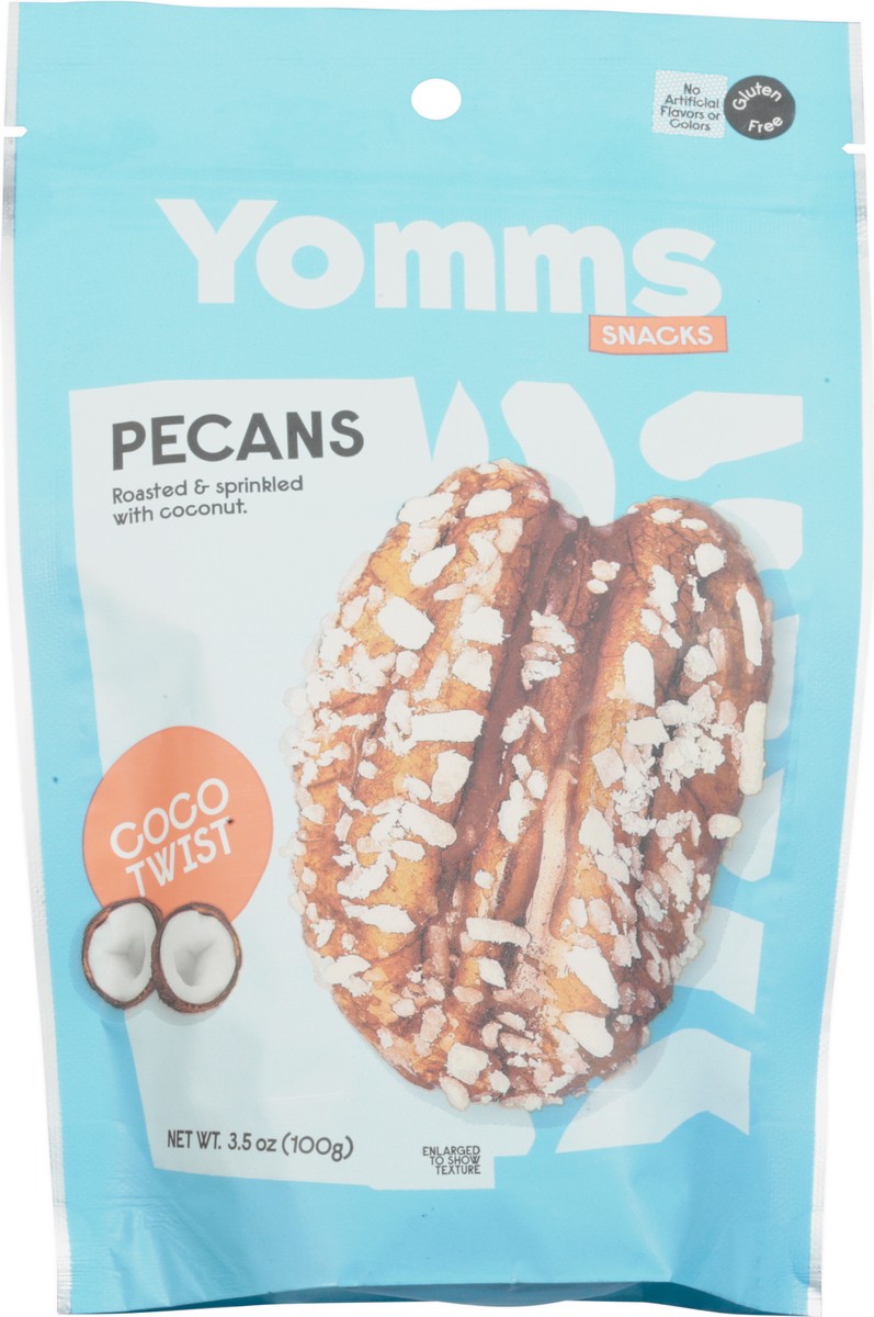 slide 5 of 12, Yomms Snacks Coco Twist Pecans 3.5 oz, 3.5 oz