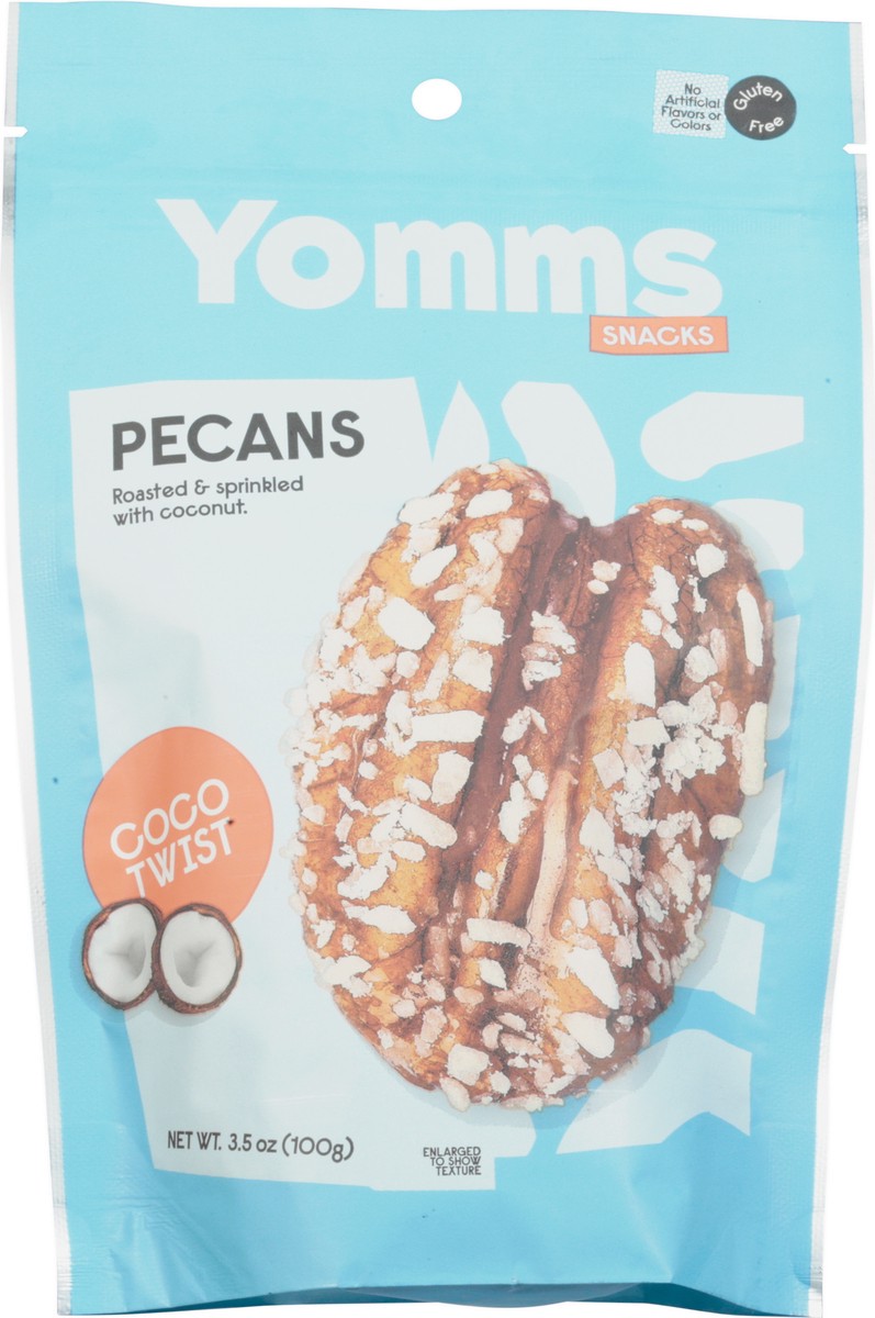 slide 10 of 12, Yomms Snacks Coco Twist Pecans 3.5 oz, 3.5 oz