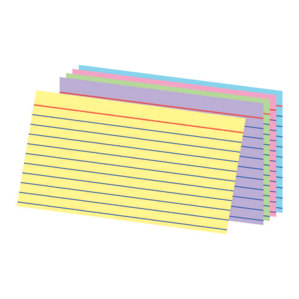 slide 1 of 1, Office Depot Brand Ruled Rainbow Index Cards, 3'' X 5'', Assorted Colors, Pack Of 100, 100 ct