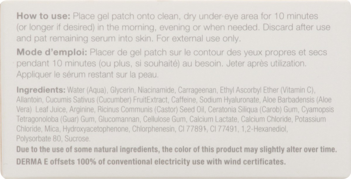 slide 4 of 9, Derma E Vitamin C Bright Eyes Hyrdro Gel Patches, 1 ct